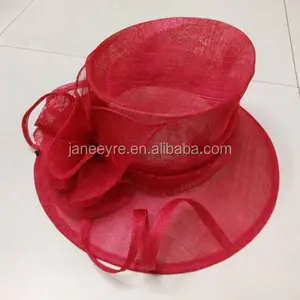 Nuevo diseño mujer sombreros de iglesia para fiesta y boda al por mayor de sinamay sombreros