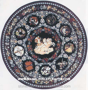 Dessus de table populaire de conception étonnante de marbre noir fait main exclusif avec la finition et l'exécution fines pour l'hôtel et le restaurant - Product Image 1