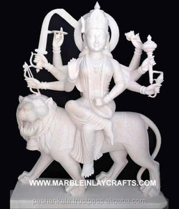 Estatua de mármol blanco Durga Maa - Product Image 1