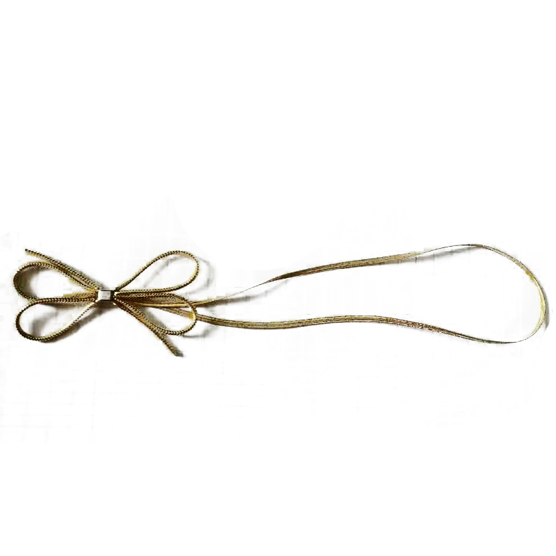 4 Loops Bow Elastic Ribbons with Brass Clip in Middle PE Material for Gift Use