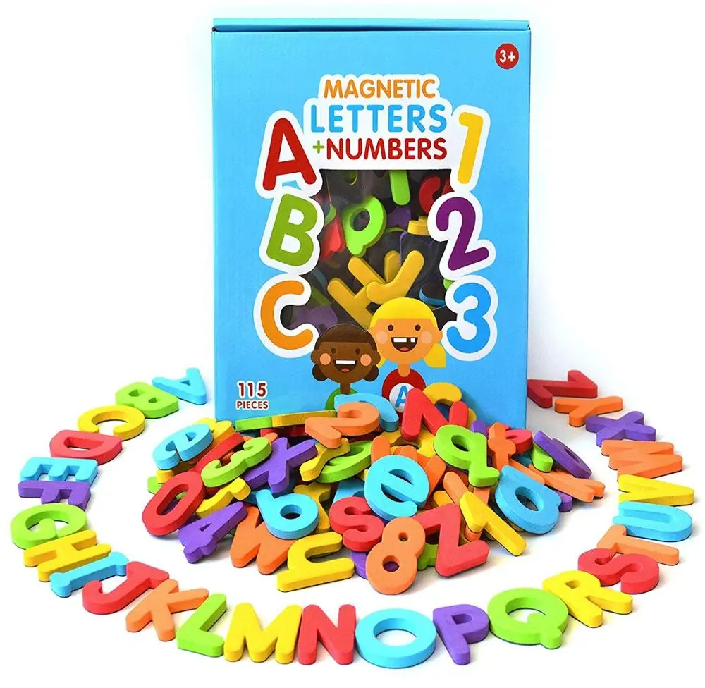 Magnetic Letters and Numbers. 115 Colorful ABC, 123 Foam Alphabet Magnets Educational Toy for Preschool Pre-K Spelling, Countin