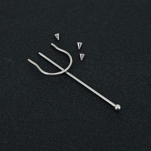 Nuovo Design <span class=keywords><strong>Piercing</strong></span> per <span class=keywords><strong>Orecchio</strong></span> a Tridente in <span class=keywords><strong>Acciaio</strong></span> Inossidabile - Product Image 4