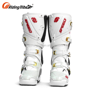 Usine directe blanc où puis-je à acheter Fiable et Bon urban vintage étanche touring large blanc moto chaussures bottes - Product Image 5