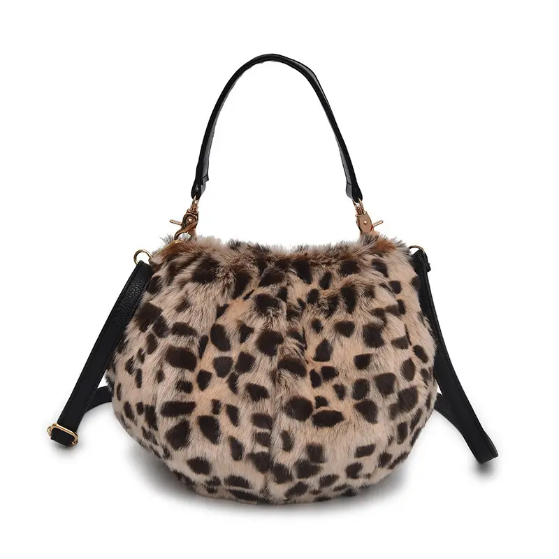 New design fashion bags women handbags faux fur mini ladies bucket shoulder bags