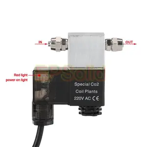 Eu PLUG 220V AC New Aquarium Plants CO2 Magnetic Valve Solenoid Valve Use For Night Time Cut Off Fish Tank Regulator EPS-2V-08AF