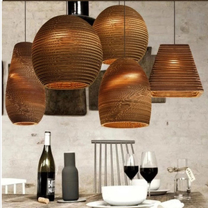 Lámpara Colgante de Panal de Abeja, Lámpara de Papel Corrugado, Araña para Escalera, Bar, Ratán Marrón, Lámpara Colgante Nórdica - Product Image 1