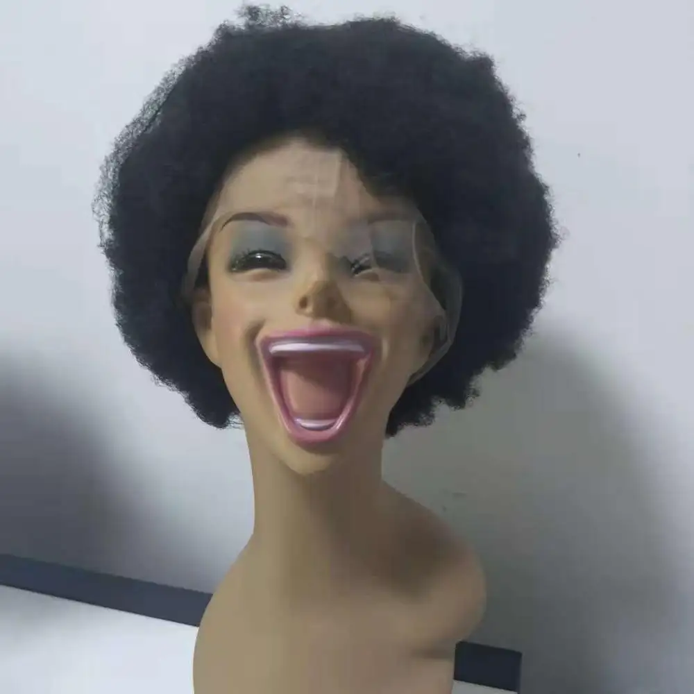 Pleine Dentelle Suisse Afro Perruque Afro Crépus Bouclés Vierge Cheveux Humains Pleine Tête Afro Perruques Pour Les Hommes Et Les Femmes Noires