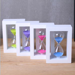 1-60minutes en gros blanc en bois <span class=keywords><strong>sablier</strong></span> coloré haute qualité cadeau <span class=keywords><strong>sablier</strong></span> promotionnel grand sable verre d'art pour la synchronisation - Product Image 3