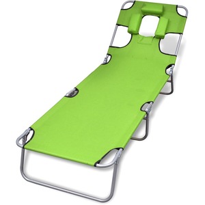 Fauteuil <span class=keywords><strong>de</strong></span> <span class=keywords><strong>soleil</strong></span> pliable confortable, <span class=keywords><strong>coussin</strong></span> pour la tête et dossier réglable, livraison gratuite - Product Image 5