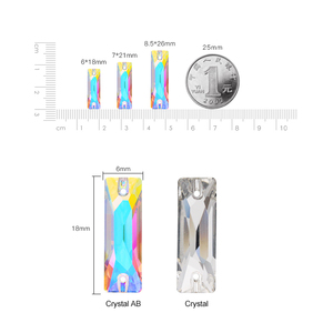Xichuan Comsic Baguetee en forma de joyería biselada que hace 3D coser en piedra cristalina para ropa <span class=keywords><strong>vestido</strong></span> de novia - Product Image 3