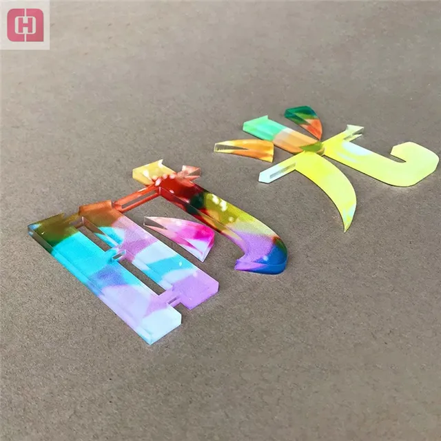 Voll farbige 3D-Buchstaben Beschilderung Laser Cut Dimensional Clear Acryl Kanal Buchstaben