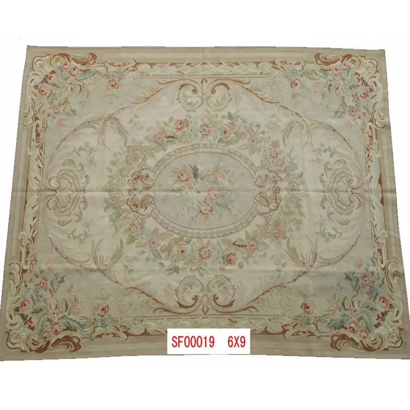 Tapis d'aubusson tissé à la main en laine, 100% NZ, tapis