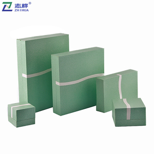 Zhihua marca de lujo tamaño personalizado cuero de regalo caja de papel <span class=keywords><strong>verde</strong></span> <span class=keywords><strong>claro</strong></span> de la joyería letherette caja de papel - Product Image 4