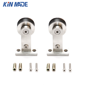 Kinmade Rel Bulat Pasang Atas, Perangkat Keras Pintu Gudang Stainless Steel dengan Tutup Lembut Terintegrasi