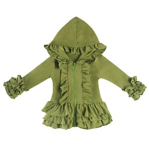 Soft <strong>Winter</strong> <strong>Girl</strong> Zip up Hoodie Custom Hoodie Printing Kids Ruffle <strong>Coats</strong> - Product Image 5