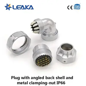 Stecker mit abgewinkelt zurück shell und metall spann-mutter WY TU serie bajonett multipin männlich berg stecker