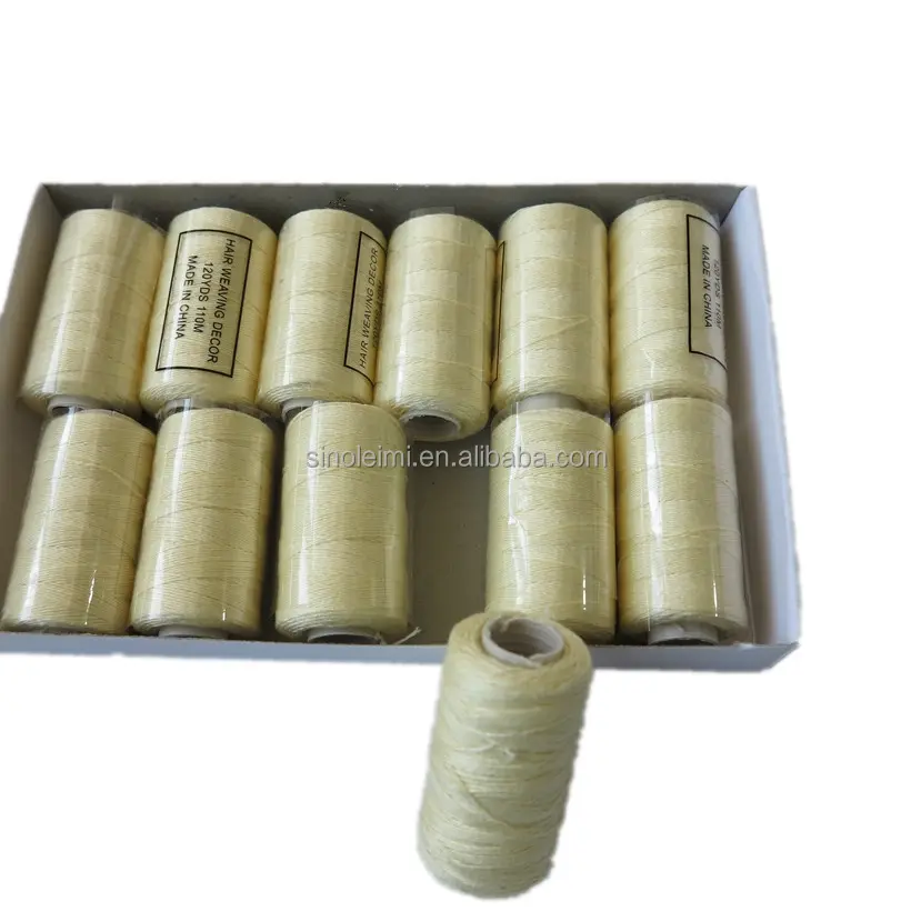 black brown blonde color cotton weaving thread hair weaving thread for hair extension