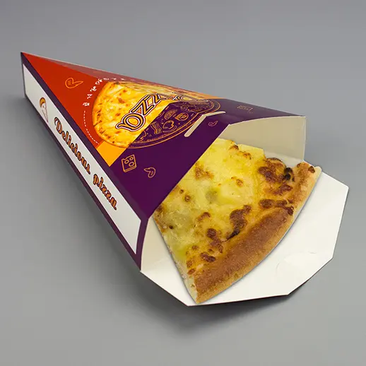 Harga pabrik kertas cetak papan kertas segitiga Pizza Slice kotak pizza dengan logo