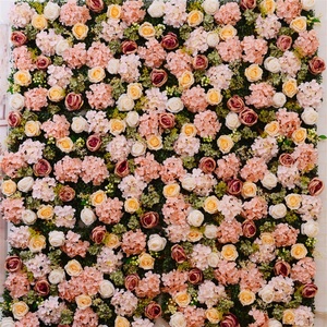 D1187 Lụa Nhân Tạo Rose Flower Tường Hoa Mat Vải <span class=keywords><strong>Hydrangea</strong></span> Hoa Nhân Tạo Tường - Product Image 4