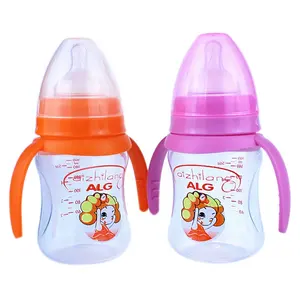 ALG Bpa ücretsiz 5oz plastik bebek buzağı besleme saplı şişe