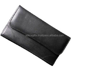 Portefeuille en cuir véritable noir à la mode pour jeunes filles Prix compétitif-Portefeuille élégant pour femmes - Product Image 1