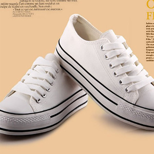 Wholesale cheap popular classic vulcanized high platform Sneakers women canvas shoes - Product Image 4