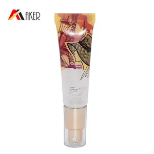 Kosmetische BB Creme tube Aluminium Airless Pumpe mit Gold Runde leer LDPE Kunststoff Luxus 25ml Kunden logo Verpackung 1-5 Schichten