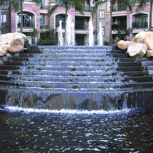 Tuin en hotel roestvrij staal water fall fontein met RGB multi color LED licht