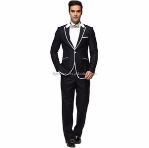 Traje de Boda (Chaqueta+Pantalón) para Hombre, Trajes Formales de Primavera y Otoño, Blazer Casual de Manga Larga, Traje de Dos Piezas en Blanco y Negro - Product Image 5
