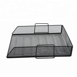 Văn Phòng Cung Cấp Đen Kim Loại Dây Lưới 3 Lớp Có Thể Tháo Rời Khay Tập Tin - Product Image 2