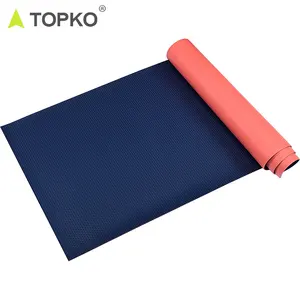 TOPKO wholesale custom logo high density gym fitness muscle relax plates adjustable bodybuilding PVC yoga mat