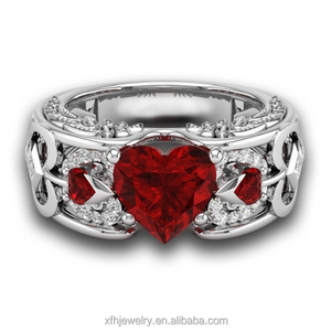<span class=keywords><strong>Anillos</strong></span> de piedra preciosa en forma de corazón, <span class=keywords><strong>anillos</strong></span> Unisex de alta calidad - Product Image 2