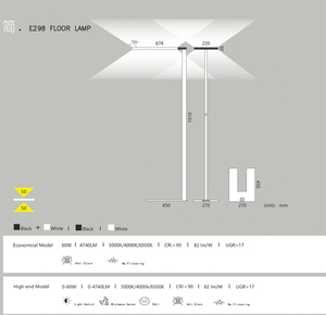 Đèn Sàn Văn Phòng Cao Cấp Damien E298 Series, Đèn Đứng Cho Văn Phòng Đèn Sàn Thông Minh Bằng Nhôm Hiện Đại <span class=keywords><strong>Al</strong></span> - Product Image 6