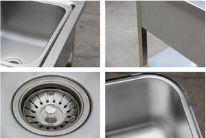 Évier de cuisine/laboratoire industriel en acier inoxydable personnalisé pour restaurant, avec système de nettoyage in situ - Product Image 5