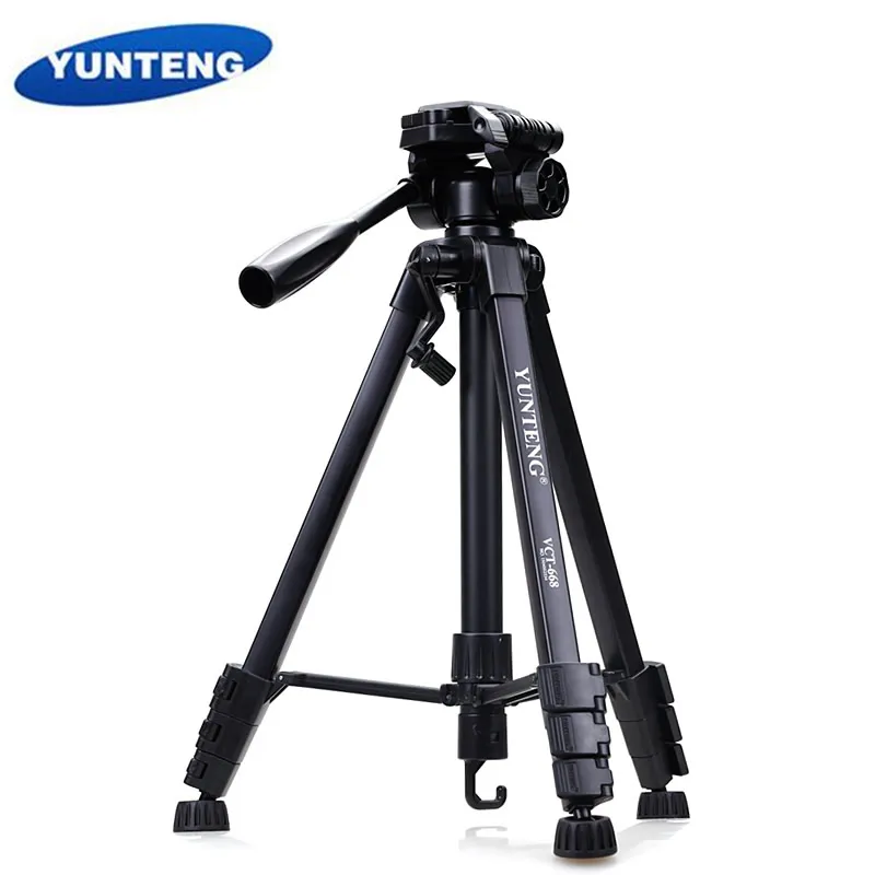 Câmera profissional yunteng VCT-668 668, tripé com amortecedor fluido para câmera canondslr