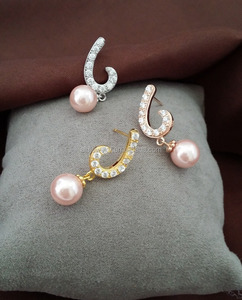 Su misura La Tua ragazza In <span class=keywords><strong>Oro</strong></span> Rosa di Colore imitazione orecchino di perla - Product Image 3