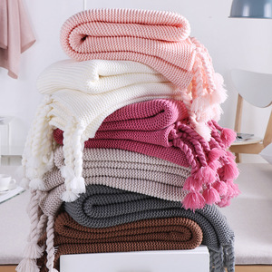 W5254 New Fashion <strong>Knit</strong> <strong>Throw</strong> Blanket Pattern <strong>Cable</strong> <strong>Knit</strong> <strong>Throw</strong> Tassel <strong>Throw</strong> Blanket - Product Image 1