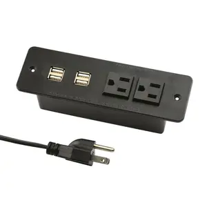 US Panel Mounted Furniture Power Outlet with USB charging ports