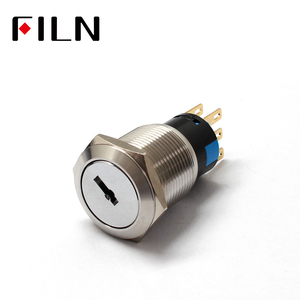 Interrupteur de verrouillage à clé, bouton-poussoir de 2 positions en métal, 12/19mm, bouton on/off - Product Image 3