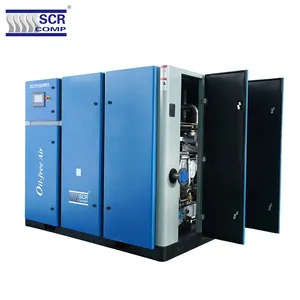 110KW 150HP 7-10bar libre de aceite de compresor de aire de tornillo con secador para la producción de alimentos (SCR150WG)