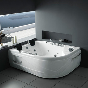Bañera de hidromasaje 2 personas interior acrílico Acero inoxidable calentador bañera masaje térmico turmalina masaje <span class=keywords><strong>cama</strong></span> fibra de vidrio independiente - Product Image 1