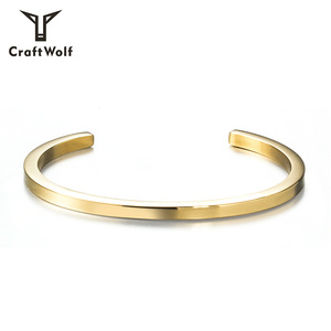 Craft Wolf Fashion Minimalist gioiello <span class=keywords><strong>bracciale</strong></span> da festa <span class=keywords><strong>bracciale</strong></span> in <span class=keywords><strong>argento</strong></span> oro <span class=keywords><strong>personalizzato</strong></span> in acciaio inossidabile braccialetti per uomo - Product Image 3