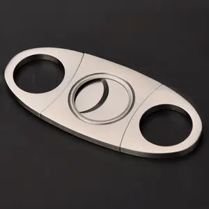 Nieuwe Ontwerp Product Gold Ronde Rvs Metalen Handvat Dubbele Blade Cigar Cutter Schaar Tool Groothandel