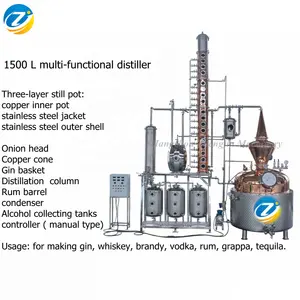 ZJ 3005001000リットル蒸留所エタノール逆流蒸留器アルコールフルーツワイン製造機ウォッカ生産ライン