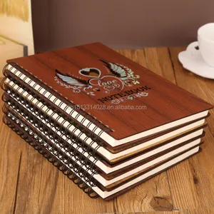 Professional Factory Custom Spiral Bamboo Cover Notebook Wooden Cover Planner Diary