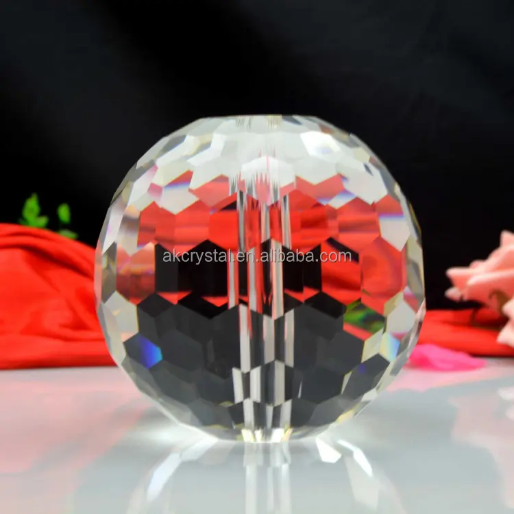 Bola de cristal transparente colgante facetada para decoración de Hotel o hogar con agujero utilizado en lámpara o escaleras