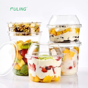 fresh sliced fruit take away clear yogurt cake plastic packaging box freezer safe disposable ice cream bowls pet
