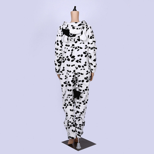 Ultra-Zachte Polyester Koe Capuchon Winterpyjama Onesie Met Geborduurde Rits Voor Unisex Volwassenen - Product Image 3
