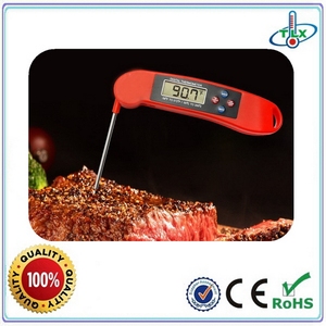 2017 mejor venta sonda plegable barbacoa carne termómetro hablar con rojo - Product Image 6