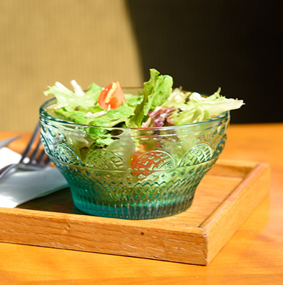 Slant Cut Glass Bowl,Glass Dessert bowl,Glass Terrarium glass salad bowl  with print